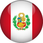 Peru 3D Rounded Country Flag button Icon
