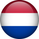 Netherlands flag button. Emblem of Netherlands. Vector flag, symbol. Colors and proportion correctly.